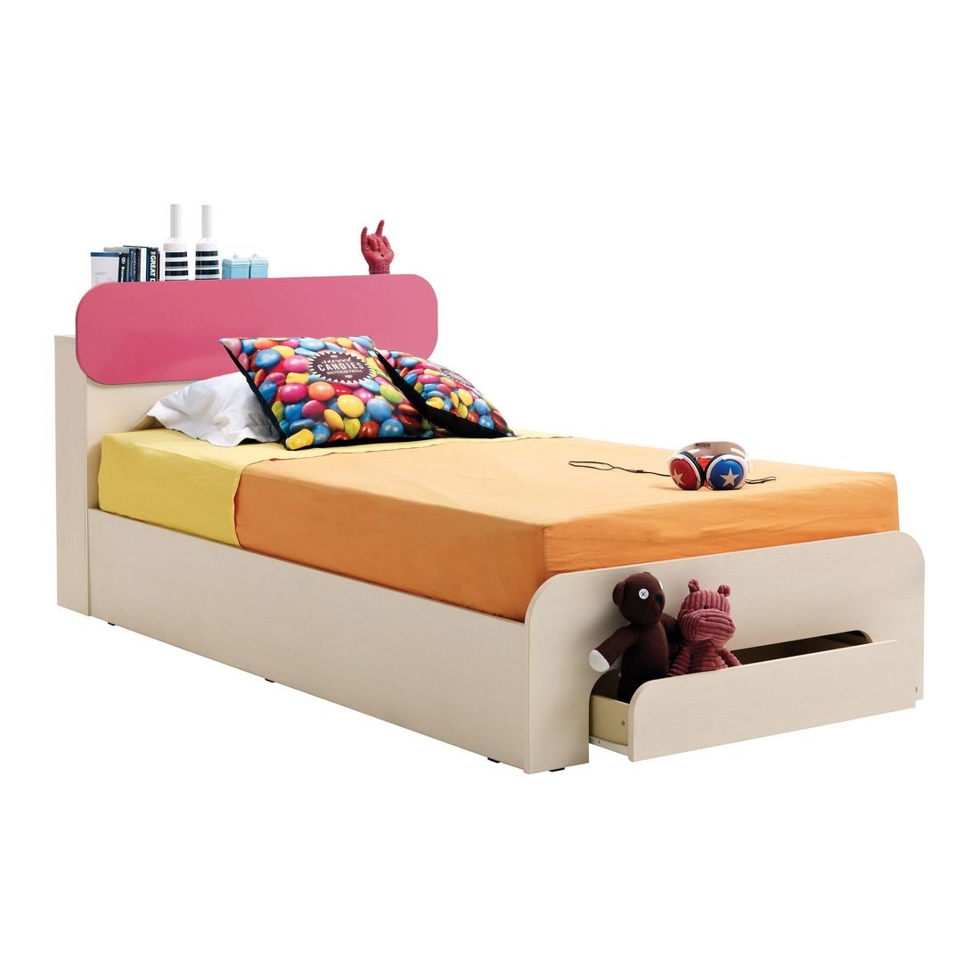ชุดห้องนอนเด็ก เตียง รุ่น Bieber สีสีลายไม้ธรรมชาติ-SB Design Square