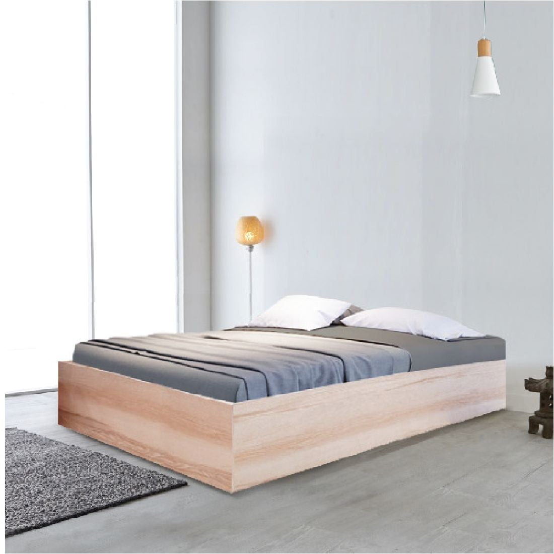 ชุดห้องนอน เตียง รุ่น KC-PLAY สีสีโอ๊คอ่อน-SB Design Square