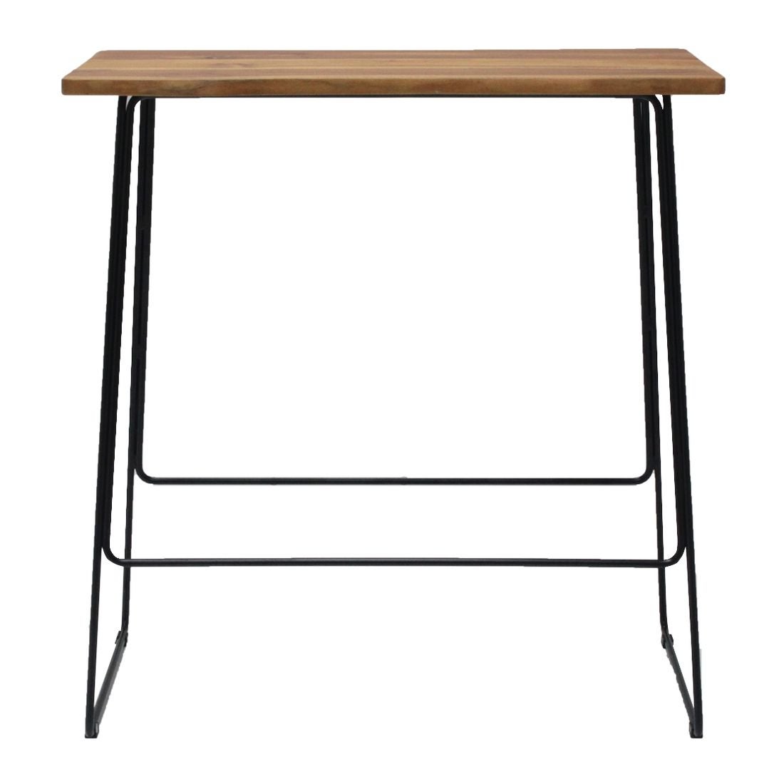 โต๊ะทานอาหาร โต๊ะอาหารขาเหล็กท๊อปไม้ รุ่น Fatin สีสีลายไม้ธรรมชาติ-SB Design Square