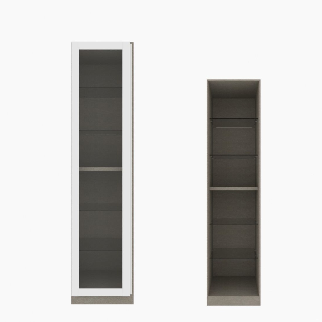 ตู้เสื้อผ้า ตู้โชว์ชั้นกระจก OP-H (หน้าบานเปิดซ้าย) ขนาด 50 ซม. รุ่น Blox สีขาว&กระจกใส01