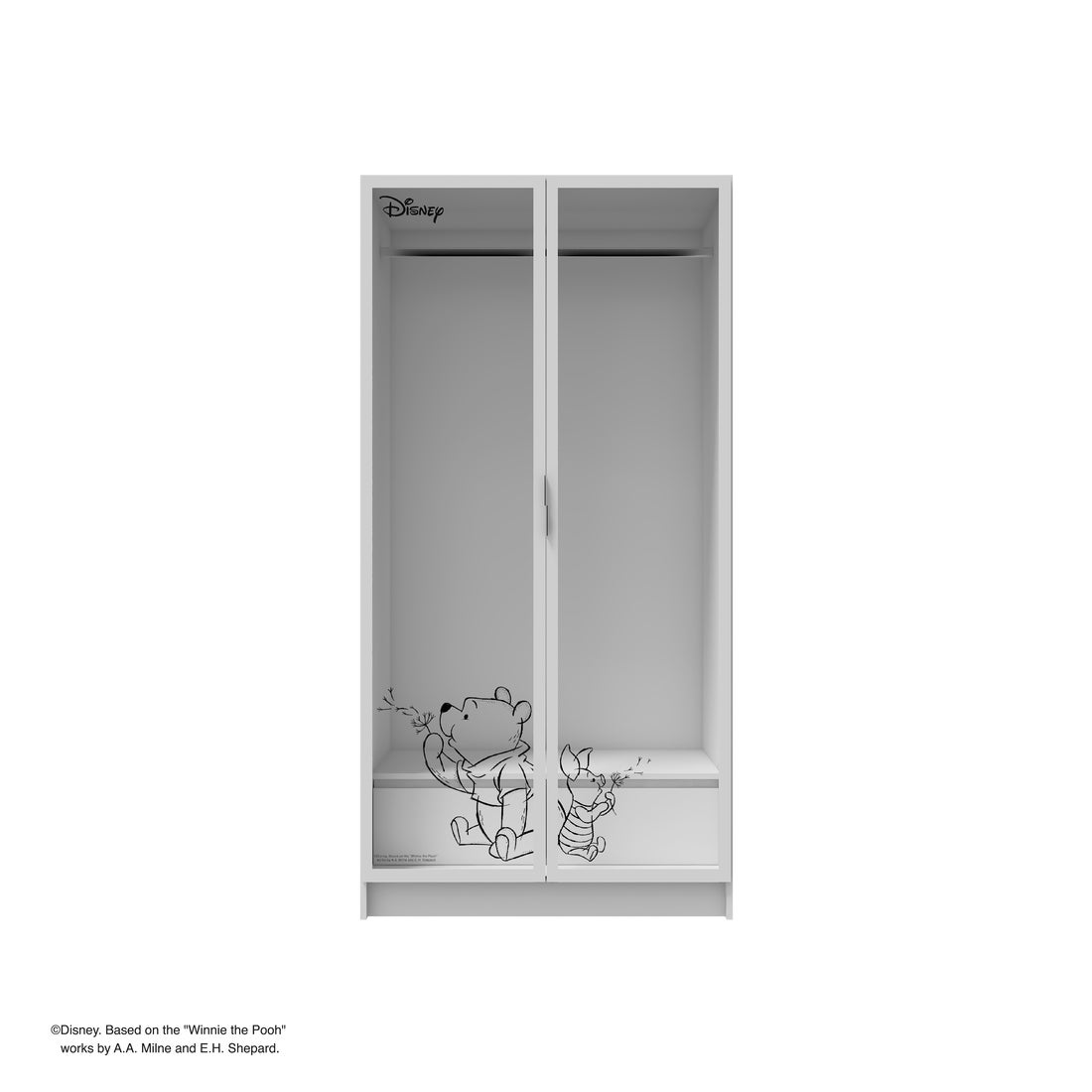 ตู้ผ้าบานเปิด Disney รุ่น POOH/01/100 cm. สีขาว