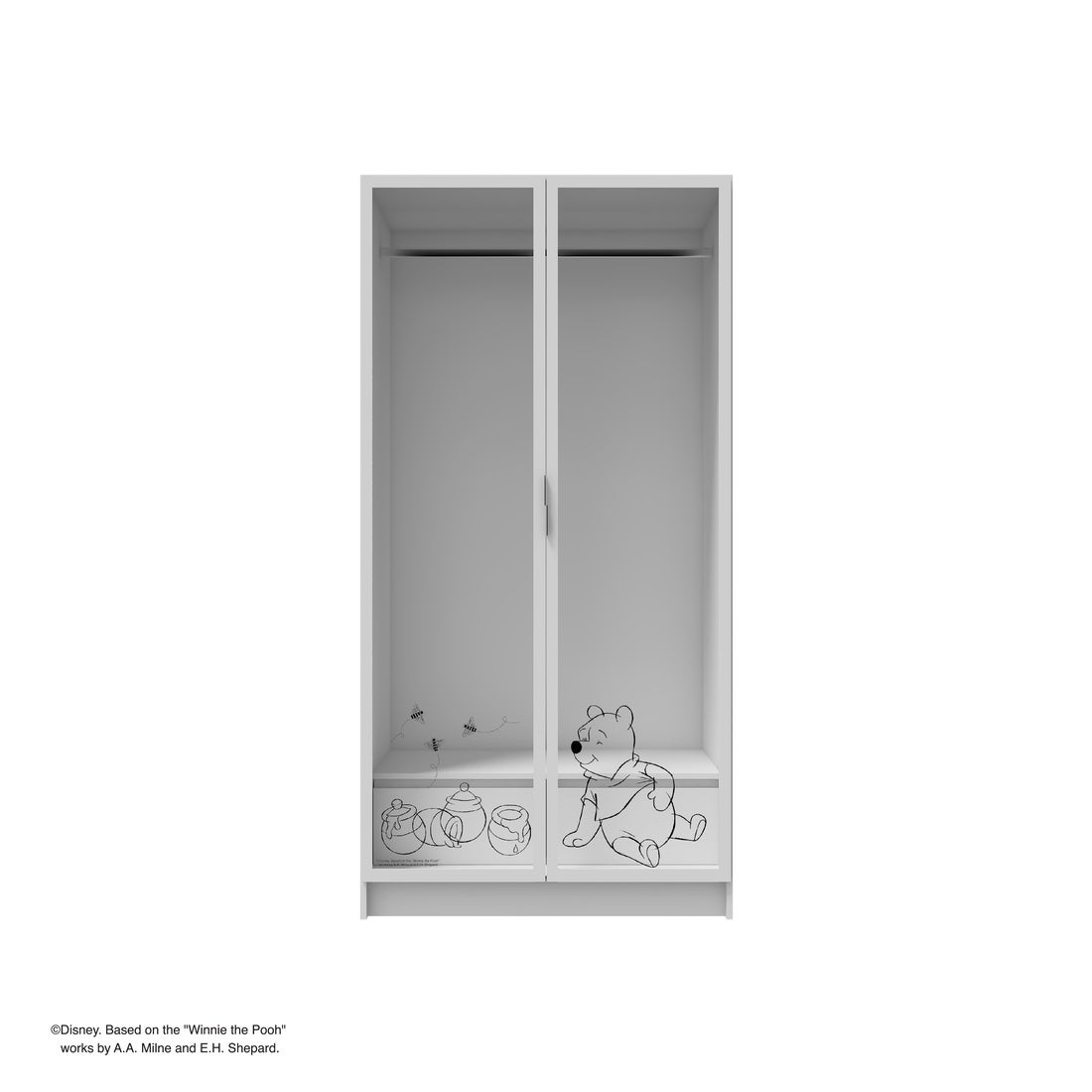 ตู้ผ้าบานเปิด Disney รุ่น POOH/02/100 cm. สีขาว