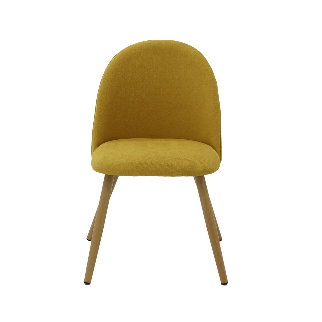เก้าอี้ KC-PLAY รุ่น JODEEN ขาเหล็กสีไม้ธรรมชาติ ผ้าเหลือง