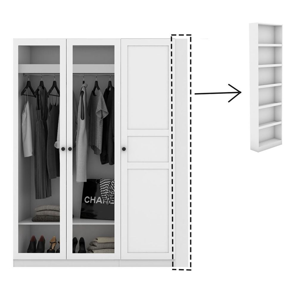 ตู้เสื้อผ้าขนาด 170 ซม. รุ่น Blox Fit in สีขาว&กระจกใส1