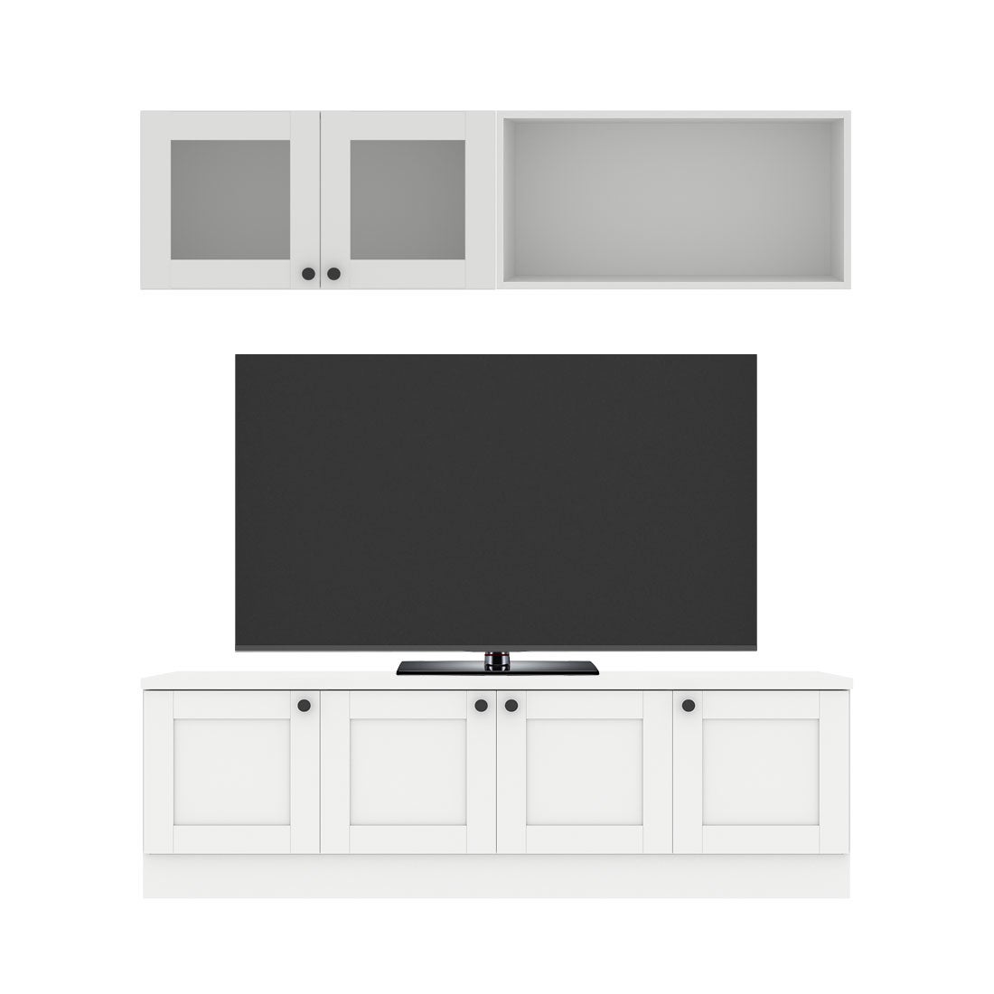 ชุดวางทีวีและตู้โชว์ ขนาด 160 ซม. รุ่น Contini Plus สีขาว01