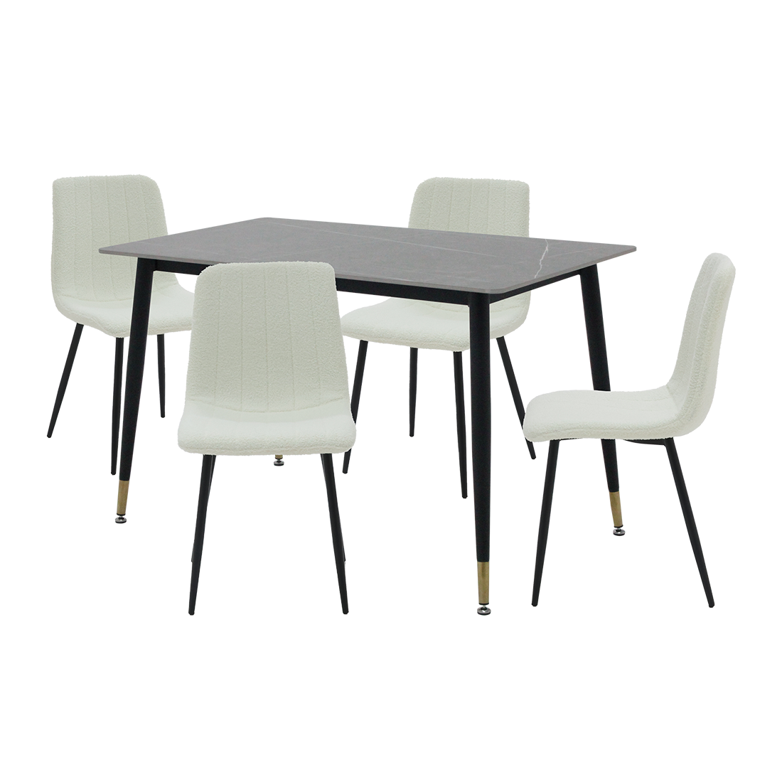 ชุดโต๊ะอาหารรุ่น Charisma สีเทา & เก้าอี้ Layko สีขาว x401