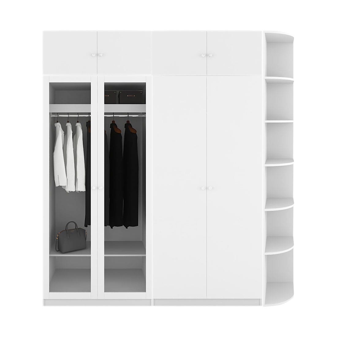 ตู้เสื้อผ้า รุ่น Blox ขนาด 230 ซม. สีครีม Mid Gloss01